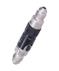 Top Tier AN3 Quick Disconnect Coupler Aluminum Alloy Brake Line Adapter For Turbo Swap Jobs And Hydraulic Brake System Upgrades Featuring Leak Proof Seal Design And Rotating Joint For Hardcore Motorsports Gearheads, angled view