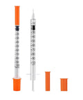 1 Ml Syringe With 31G Five Sixteenth Inch Needle Pack Of 30 Individually Wrapped Lab Tools For Quick Readouts And A Smooth Plunger Clear Scale And Airtight Inner Wall Perfect For Lab Work Medical Demos Or At Home Experiments. Clear 1 mL syringe with orange caps and 31G needle