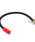 Heavy Duty Tire Inflator Extension Hose With Quick Connect Push Lock Chuck And Leak Proof Copper Fittings For Fast Car Tire Inflation showing a black flexible hose.