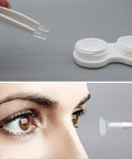 Portable Square Contact Lens Case Kit With Remover Tool and Applicator Mirror and Solution Bottle for Travel On The Go Daily Outdoor Use Cute Colored Lenses Silver close-up