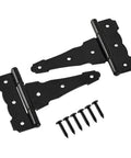 4 Inch Decorative T Strap Hinges Set With Screws Built To Last Heavy Duty Black Tee Hinges For Sheds Gates Barn Doors And More