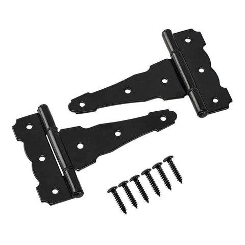 4 Inch Decorative T Strap Hinges Set With Screws Built To Last Heavy Duty Black Tee Hinges For Sheds Gates Barn Doors And More