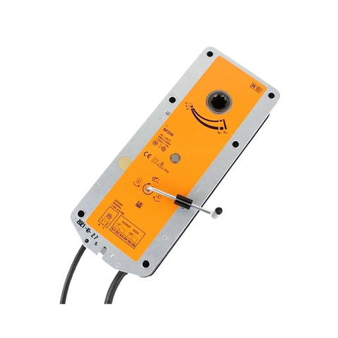 BF230 Spring Return Actuator For Fire And Dampers 90 Degree Rotation HVAC Ventilation Systems with wiring and adjustable settings.