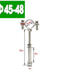 304 stainless steel ceiling pipe clamp with expansion anchors, 2-pack for Ø45-48 mm pipes.