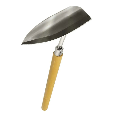 Japanese Garden Triangle Hoe With Stainless Steel Blade And Wood Handle For Weeding And Edging A Top Notch Landscaping Tool
