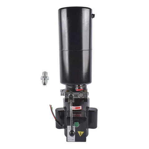 Front view of Beast Mode Heavy Duty 110V Hydraulic Power Unit For Car Lifts with steel reservoir and 1.7 GPM flow rate.