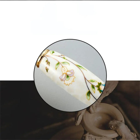 Close-up of antique ceramic-style handle with floral design, Upgrade Your Cabinets Fast With Antique Ceramic Handles And Drawer Knobs For Wardrobe Doors And Furniture Hardware Durable Solid Zinc Alloy With Multi Layer Electroplating For A Dope Vintage Makeover