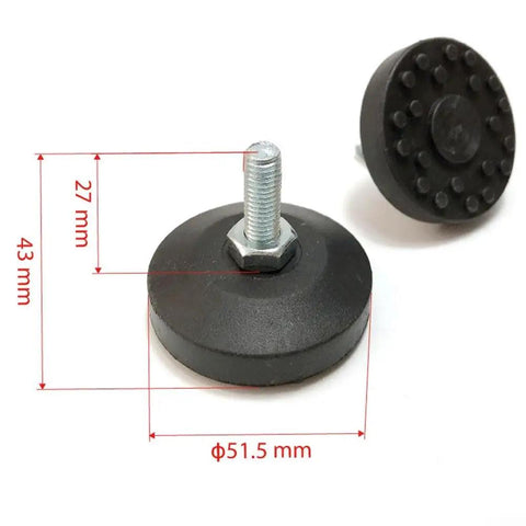 Heavy Duty M8 Thread Leveling Feet Lock Down Your Home Gym Setup With Zero Wobbles Tough Floor Protectors For Exercise Bikes And Workout Gear shown with dimensions of 51.5mm base.