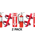 2 Pack 5 Lb Rechargeable Abc Fire Extinguisher Badass Fire Fighter With Heavy Duty Wall Bracket And Safety Sign, visible fire extinguishers and brackets.