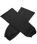 Heavy Duty Fire Retardant Welding Sleeves Featuring A Locksteady Snug Fit And Next Level Heat Resistant Arm Guards Crafted From Premium Cotton For Zero Hassle Shop Grind And Mechanic Jobs Delivered As One Pair In Classic Black, shown in a flat lay.