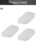 Three-Piece Aluminum Alloy Outside Joining Plate with 7-Hole Joint Bracket Silver, 3.94 by 2.36 by 0.16 Inches Lightweight Durable Anodized Finish Easy 6mm Hole Install Great for Metal Framing DIY Projects; 3 pcs shown