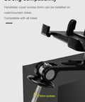 Adjustable Aluminum Alloy Bike Stem Phone Mount with 6mm screws and bracket, compatible with road and mountain bikes.