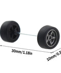 Eight Piece Toy Car Wheel Set With 10mm Rubber Tires And Metal Axles For Trucks, Bots, And DIY Builds, Durable, Smooth Rolling