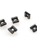 10 Pack DIP IC Socket Adapters 2.54mm Pitch 8 Pin Round Hole Soldering Socket For IC Chips Black Plastic Metal Construction