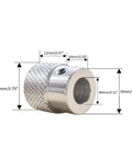 Aluminum Alloy Handwheel With Knurled Grip 20mm Outer Diameter 8mm Bore CNC Precision Machining with dimensions