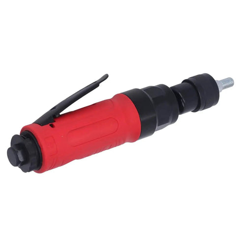 Tough As Nails Pneumatic Air Die Grinder A Solid Workhorse Delivering A Steady 4000 RPM with red ergonomic grip for metal shaping.