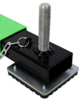Close-up of Heavy Duty Floor Jack Cross Beam Adapter With No Shake Rock Steady Support featuring threaded post and rubber pad.