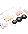 Durable Aircraft Wheel Kit With Lightweight Design And Dope Look For DIY Fixed Wing RC Planes Beginner Friendly Landing Gear With Easy Install And Low Assembly Burden components displayed