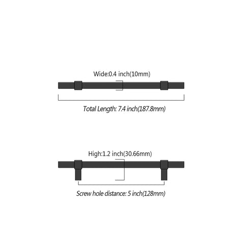 Tough As Nails Matte Black 5 Inch Kitchen Cabinet Pulls Solid Zinc Drawer Knobs Rust Resistant Cabinet Hardware measurements diagram