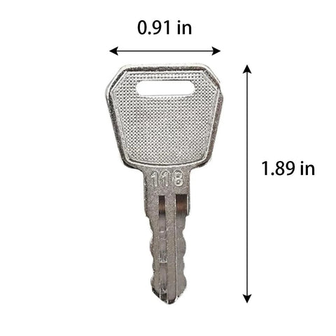 Ignition Keys For Electric Pallet Jacks 1115-500016-00 Marked 118 Ready For E30 EZ30 EPT20-15ET Front View