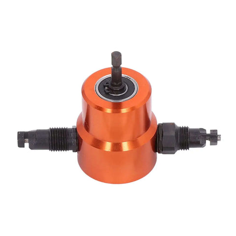 Double Head Sheet Metal Cutter Nibbler Tool With 360 Degree Adjustable Heads For Straight And Curved Cuts Electric Attachment