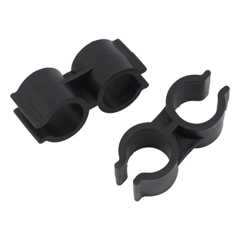 Hella Strong H Type Double Pipe Clamp Clips 20 Pack Plastic Tube Connectors 20mm Black Dual Port Fasteners Perfect For Shelving Racks And Diy Projects Indoors Or Outdoors