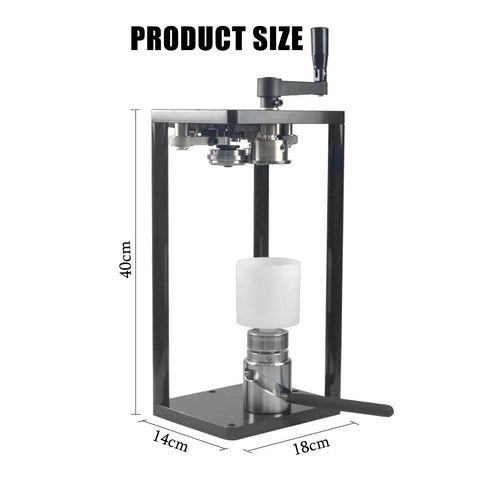 Manual Tin Can Seamer For 55mm Jars And Cup Sealer Holder No Power Needed Sealing Height 30 To 170mm product dimensions shown