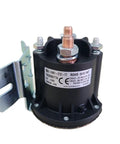 Heavy Duty Hydraulic Pump Motor Contactor Switch 24V 150A with silver alloy tips and black casing for electric pallet trucks.