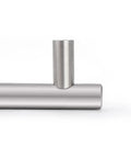 Close-up of stainless steel T-bar from 10 Pack Euro T Bar Cabinet Pulls 3 Inch Hole Centers Stainless Steel Kitchen Drawer Handles 5 Inch Total Length.