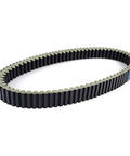 Top Tier Motorcycle Drive Belt For Kymco MXU 375 Maxxer And UXV 450i Replacement high mileage v belt on white background.