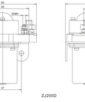 JwDawn Zj200d 80 Volt 200 Amp Single Coil No Solenoid Switch Relay for electric forklift, dimensions shown in technical drawing.