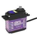 High Torque Brushless Servo IP68 Waterproof All Metal Helical Gears Sixty Kilogram Output, close-up side view.