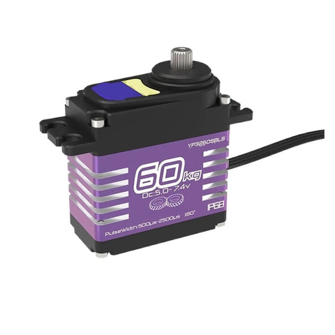 High Torque Brushless Servo IP68 Waterproof All Metal Helical Gears Sixty Kilogram Output, close-up side view.