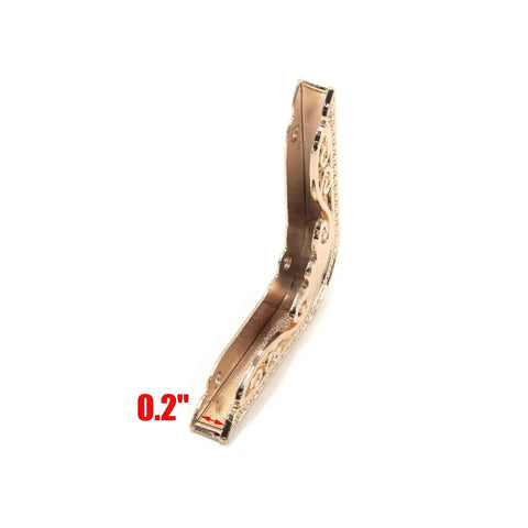 Solid Light Gold Metal Handbag Corner Protectors 0.2 inch, side view, suitable for totes, journals, and jewelry cases.