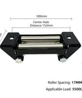 4 Roller Fairlead For Ford Bronco Badlands 2021-2026 UTV ATV Winch, Built Tough Steel Cable Guide, 2000 To 12000 Lb Load Capacity, Rugged Q235 Steel Frame With 20 Lb Steel Rollers. black steel 4-roller winch fairlead with 189mm width and 55mm height