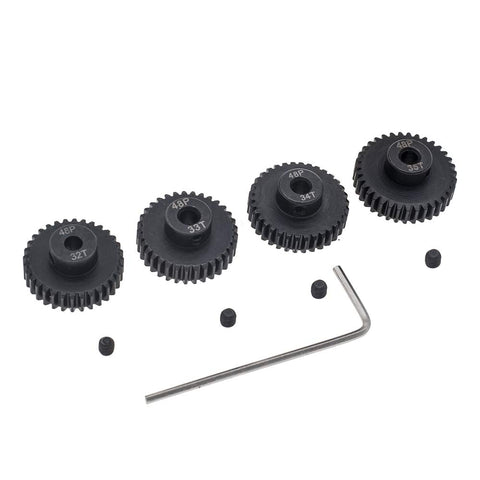 Beefed Up 48P Pinion Gear Set For RC Cars With 3.175mm Shaft Includes 32T 33T 34T 35T 48DP Pitch Hardened Steel Upgrade Part
