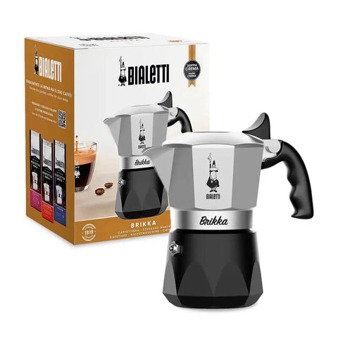 Brikka Moka Pot Crema Rich Stovetop Espresso Maker For Bold Italian Coffee At Home Built For Two Espresso Shots With Thick Crema