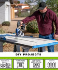 Man using Portable Cordless Drill Connect Paint Sprayer Featuring A Compact Application Cup And High Pressure Output on a work table.