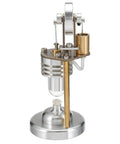 Stirling Engine Kit With Metal Piston And Cool Cylinder, Quartz Heating Tube, Micro Vertical Model, Ready-To-Operate Setup For Hands-On STEM Fun, Durable Metal Build, Includes Alcohol Lamp For Quick Start Learning, vertical metal engine on base
