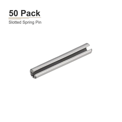 2mm x 16mm Slotted Spring Pin 50 Pack, Durable 304 Stainless Steel Silver Roll Dowel Fastener for Home Workshop and DIY Projects