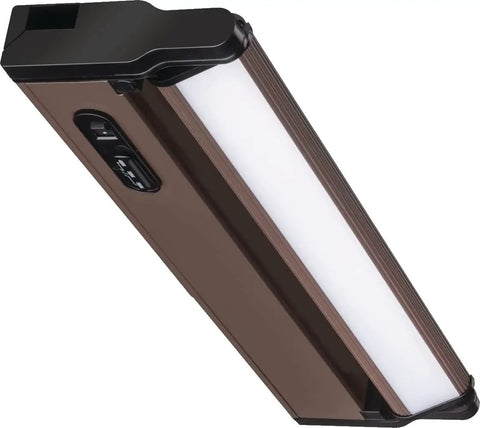 Angled view of Slick Swivel LED Undercabinet Light, 30 Inch Bronze Finish, 90 CRI, Color Temperature Switchable 3000K 3500K 4000K.