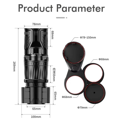 Top view of Road Trip Ready 4 In 1 Rotating Cup Holder For Rivian R1s R2 showcasing its adjustable size and beverage slots.