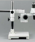 Trinocular Stereo Microscope For Home Lab And Classroom Use With WH10x Eyepieces, 20x 40x 80x Magnification, 2x 4x Objectives, Single Arm Boom Stand, Includes 2.0x Barlow Lens, white boom stand
