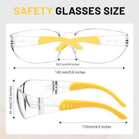 Anti Fog Safety Glasses Bulk For Men With ANSI Z87.1 Certification For Jobsite Industrial Lab And Gardening Fog Resistant Coating For Clear Vision Durable Eye Protection size chart