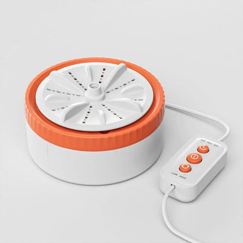 Portable Mini Washer With Usb Rechargeable Turbo Dual Wave System For Fast Laundry Cleansing No Sweat Cordless Design top view with control panel