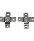 Front view of two 304 stainless steel torque hinges with mounting holes for 360° rotation