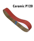 Four Piece Ceramic Sanding Belts For Heavy Duty Metal Grinding Built Tough To Blast Through Carbon Steel And Stainless Steel Includes 120 Grit Option in 12X24 inch size