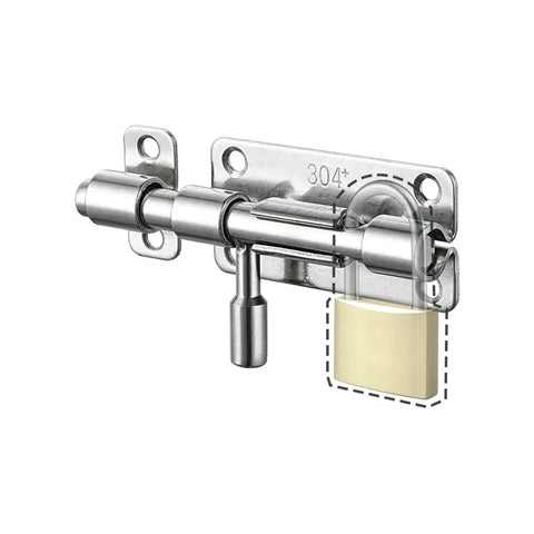 Heavy Duty 4 Inch Barrel Bolt Lock In 304 Stainless Steel For Doors Cabinets And Gates With Padlock Hole HBB120 P2