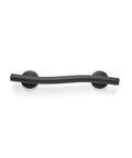 18 Inch Designer Wave Shower Grab Bar In Matte Black mounted against white background