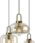 Amber Glass Pendant Light Fixtures With E26 Base 3-Light Set For Kitchen Island Dining Room And Living Room Creates Cozy Vibe